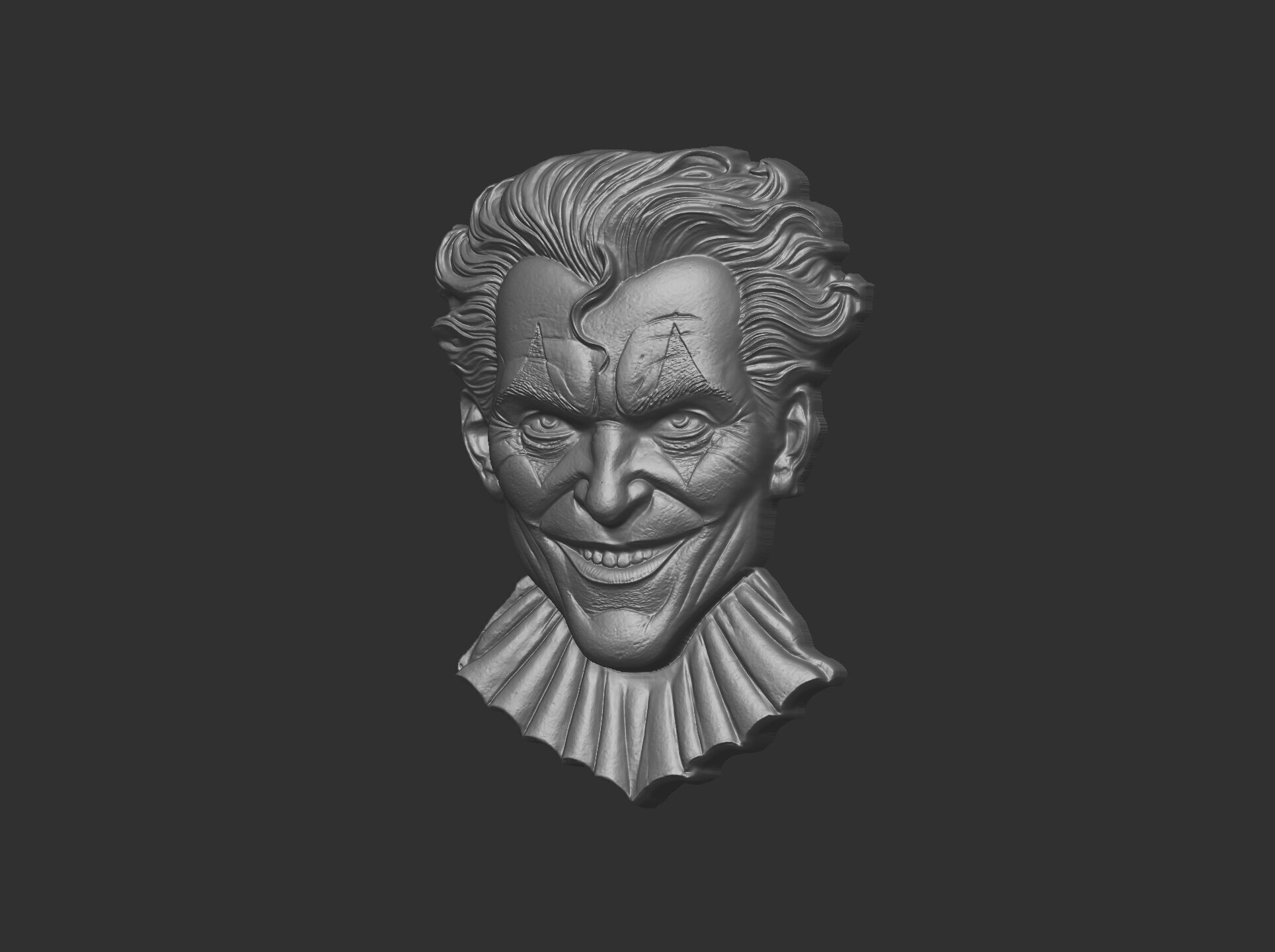 Joker Face Bas-Relief 3D Model for CNC and 3D Printing 3D print model_9