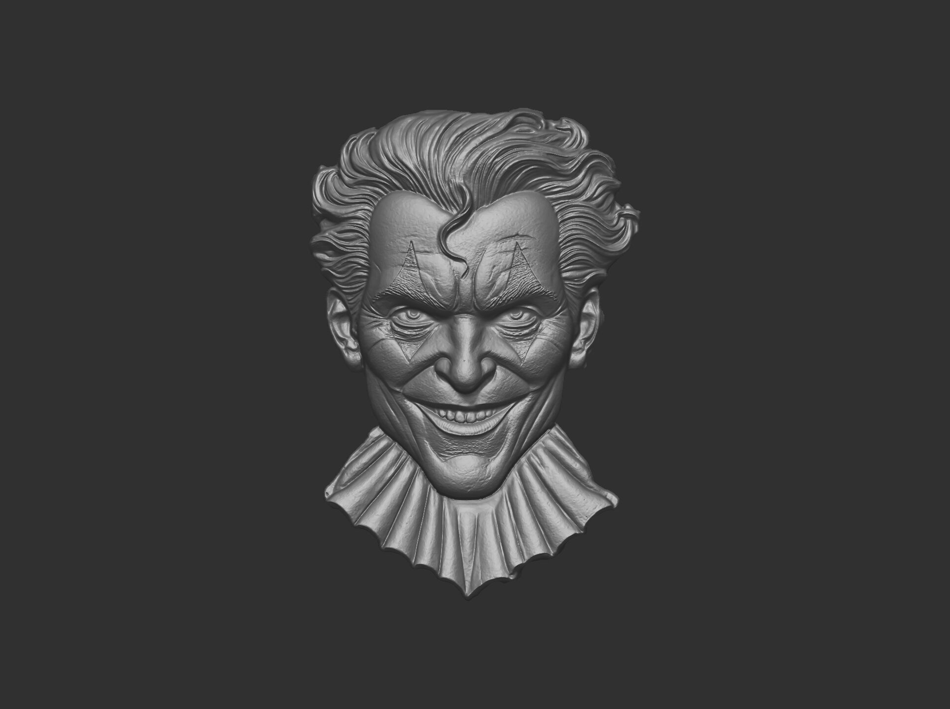 Joker Face Bas-Relief 3D Model for CNC and 3D Printing 3D print model_26