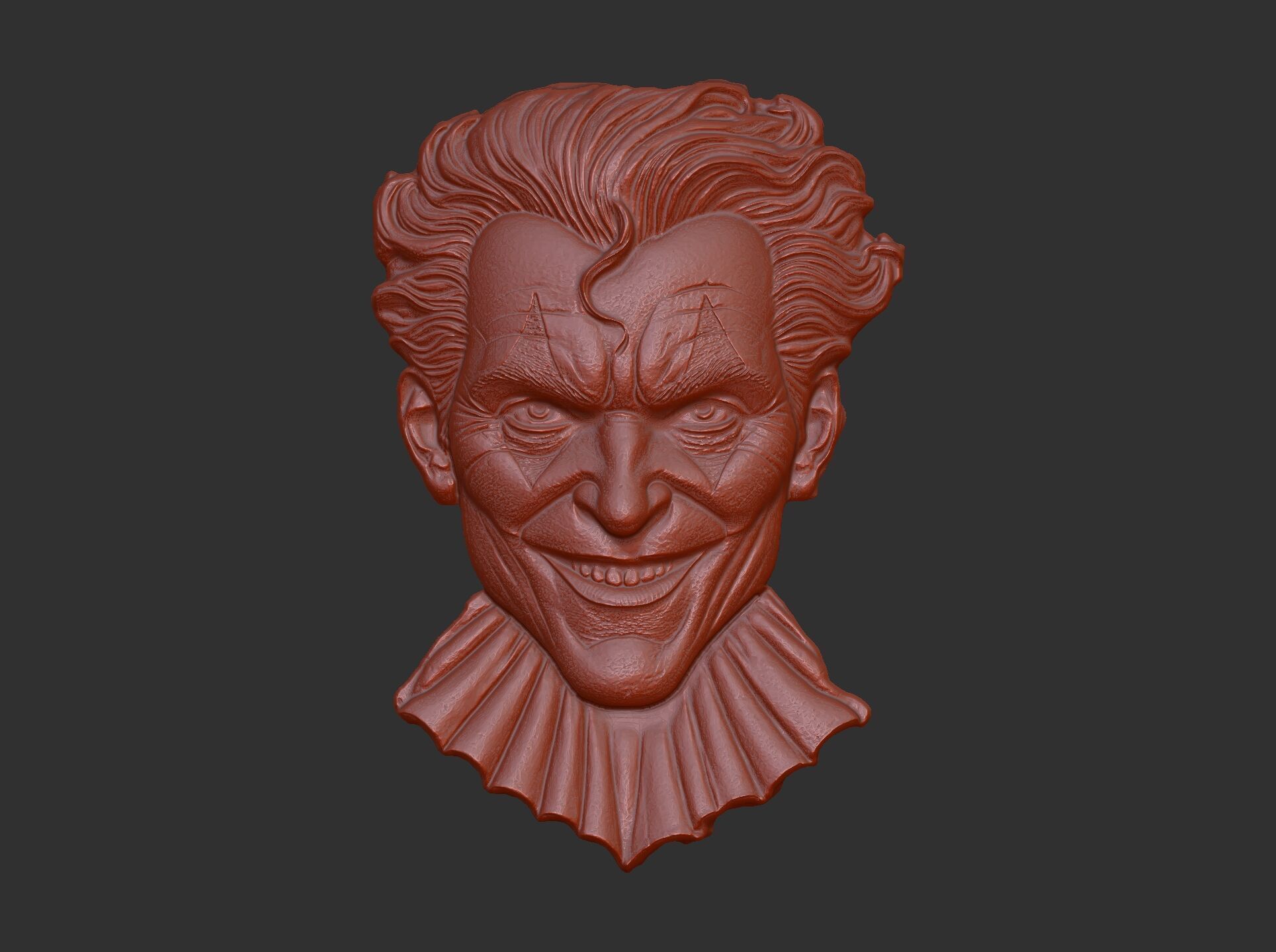 Joker Face Bas-Relief 3D Model for CNC and 3D Printing 3D print model_11