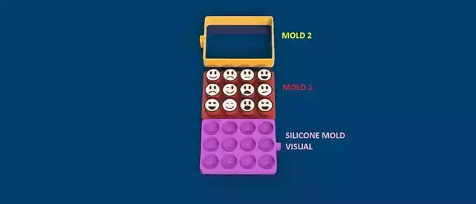 Multi Face Mold 11 Unique Smiley Designs
