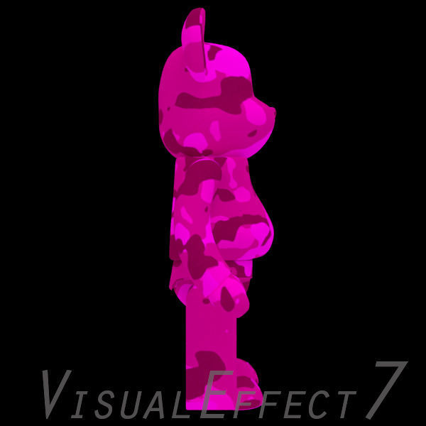 Pink Camouflage BearBrick 3D model_2