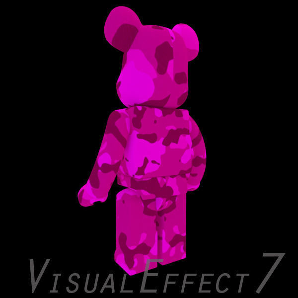 Pink Camouflage BearBrick 3D model_3
