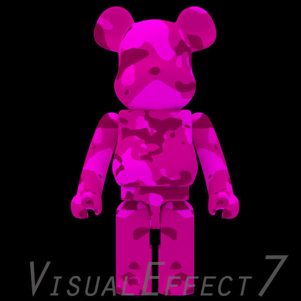 Pink Camouflage BearBrick 3D model_1