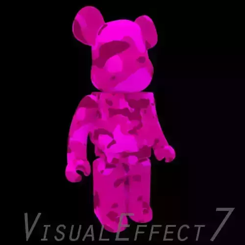 Pink Camouflage BearBrick 3D model