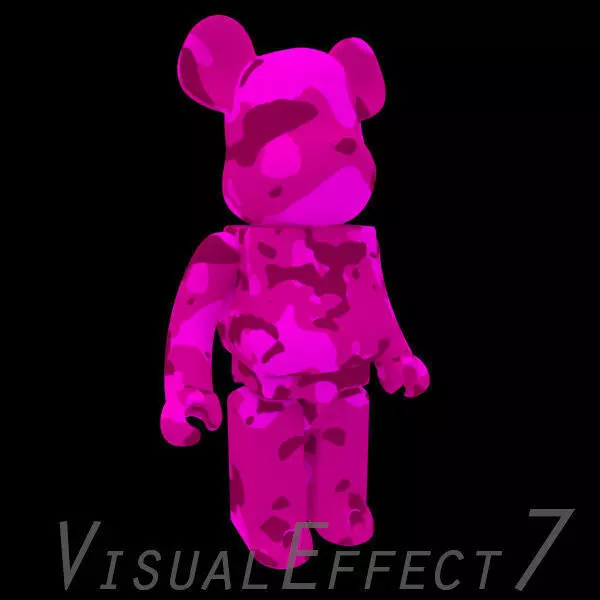 Pink Camouflage BearBrick 3D model_0
