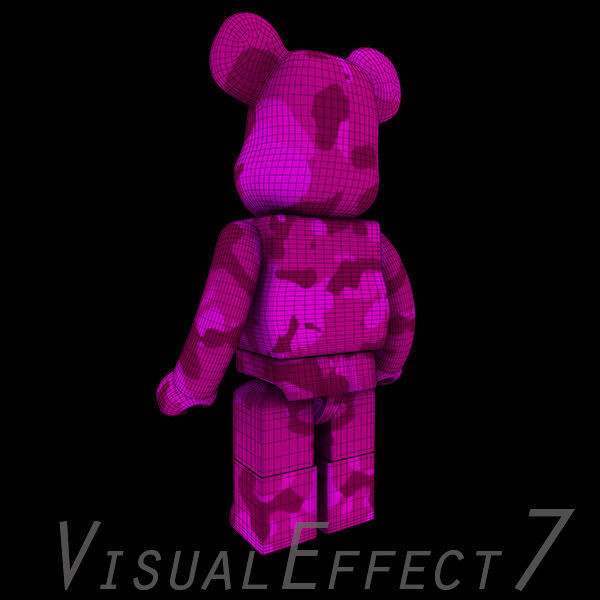 Pink Camouflage BearBrick 3D model_5