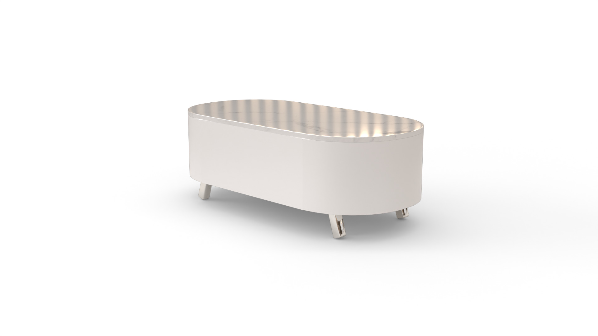 Modern Oval Coffee Table Low-poly 3D model_7