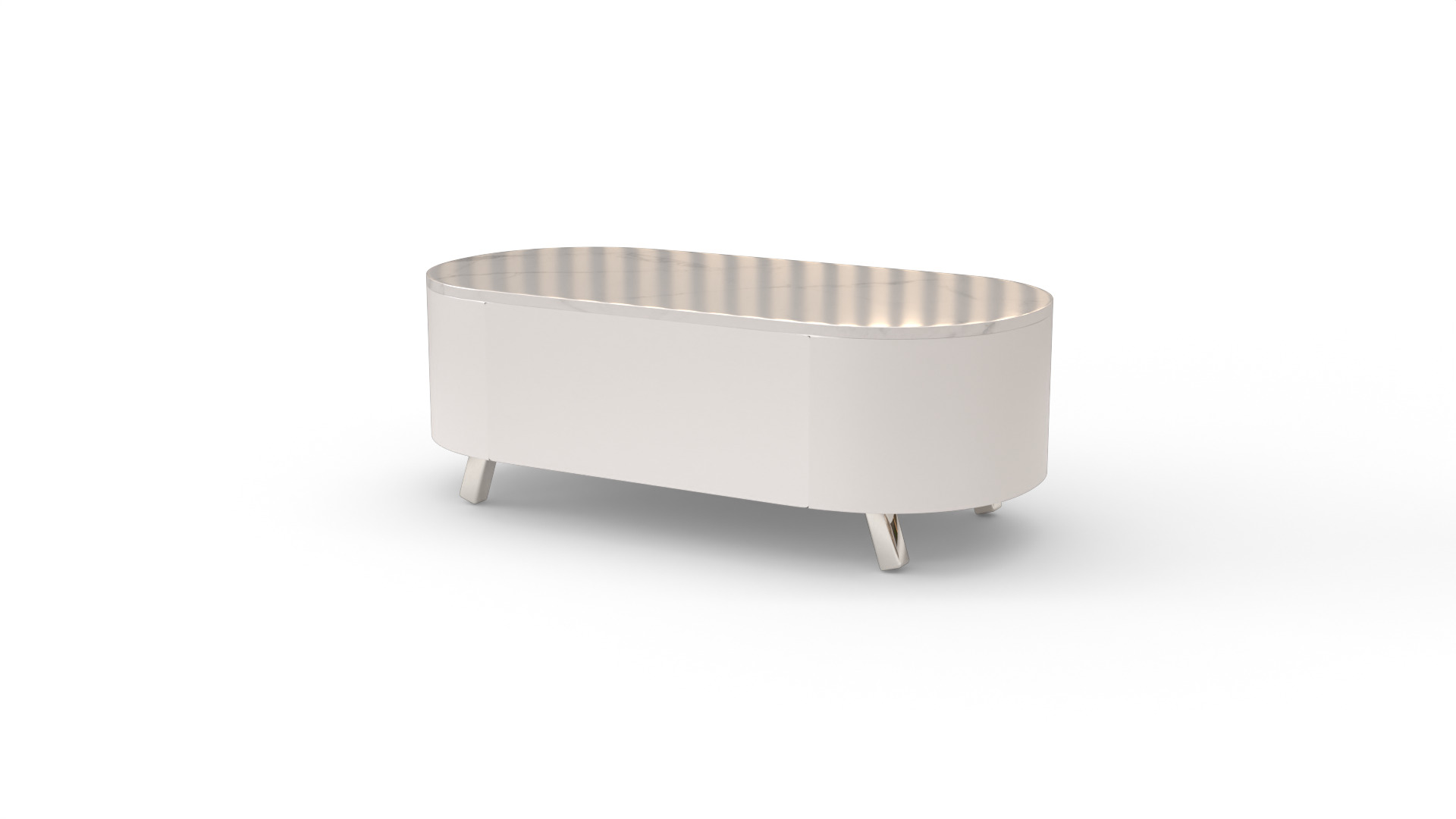 Modern Oval Coffee Table Low-poly 3D model_4