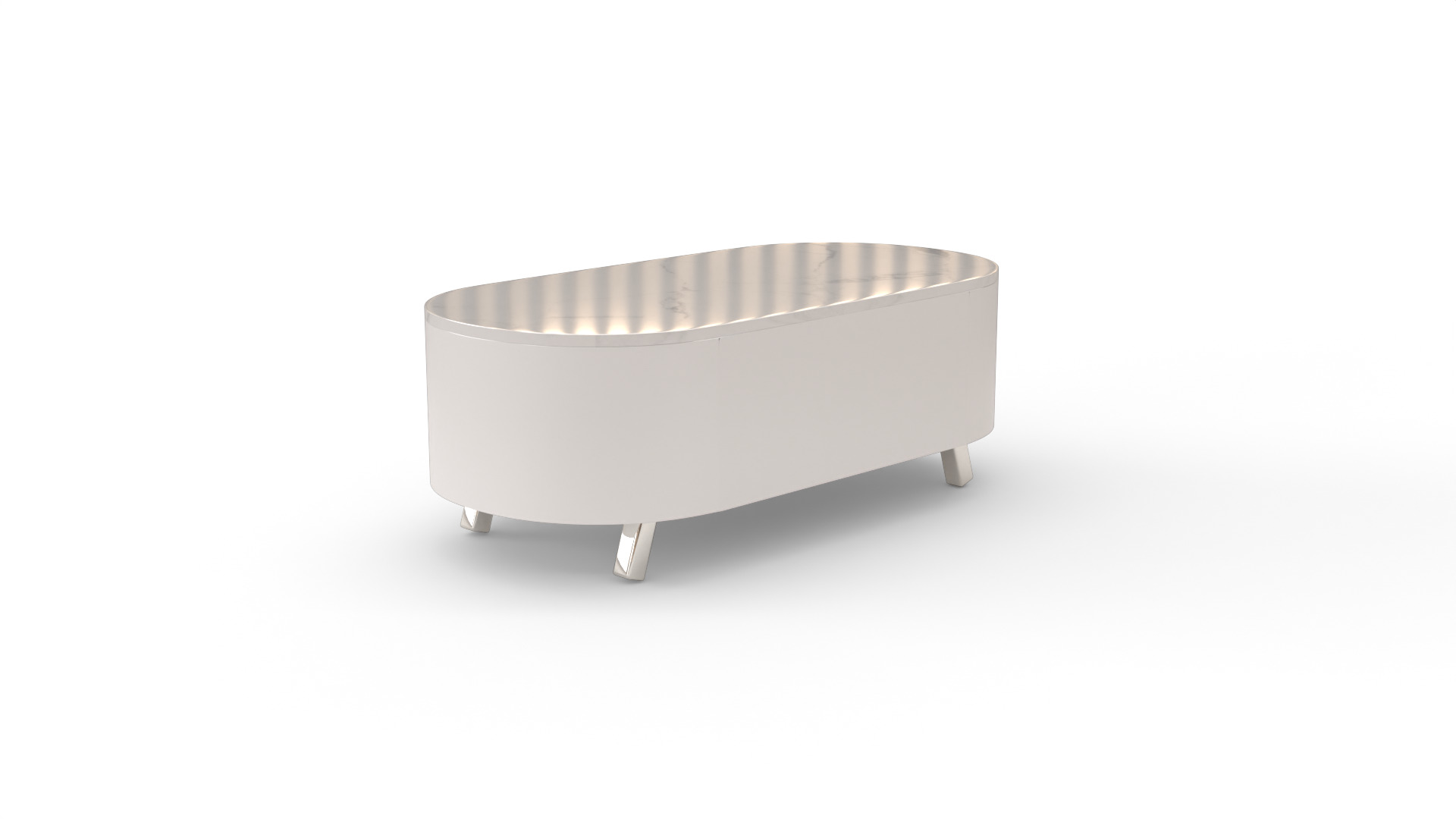 Modern Oval Coffee Table Low-poly 3D model_2