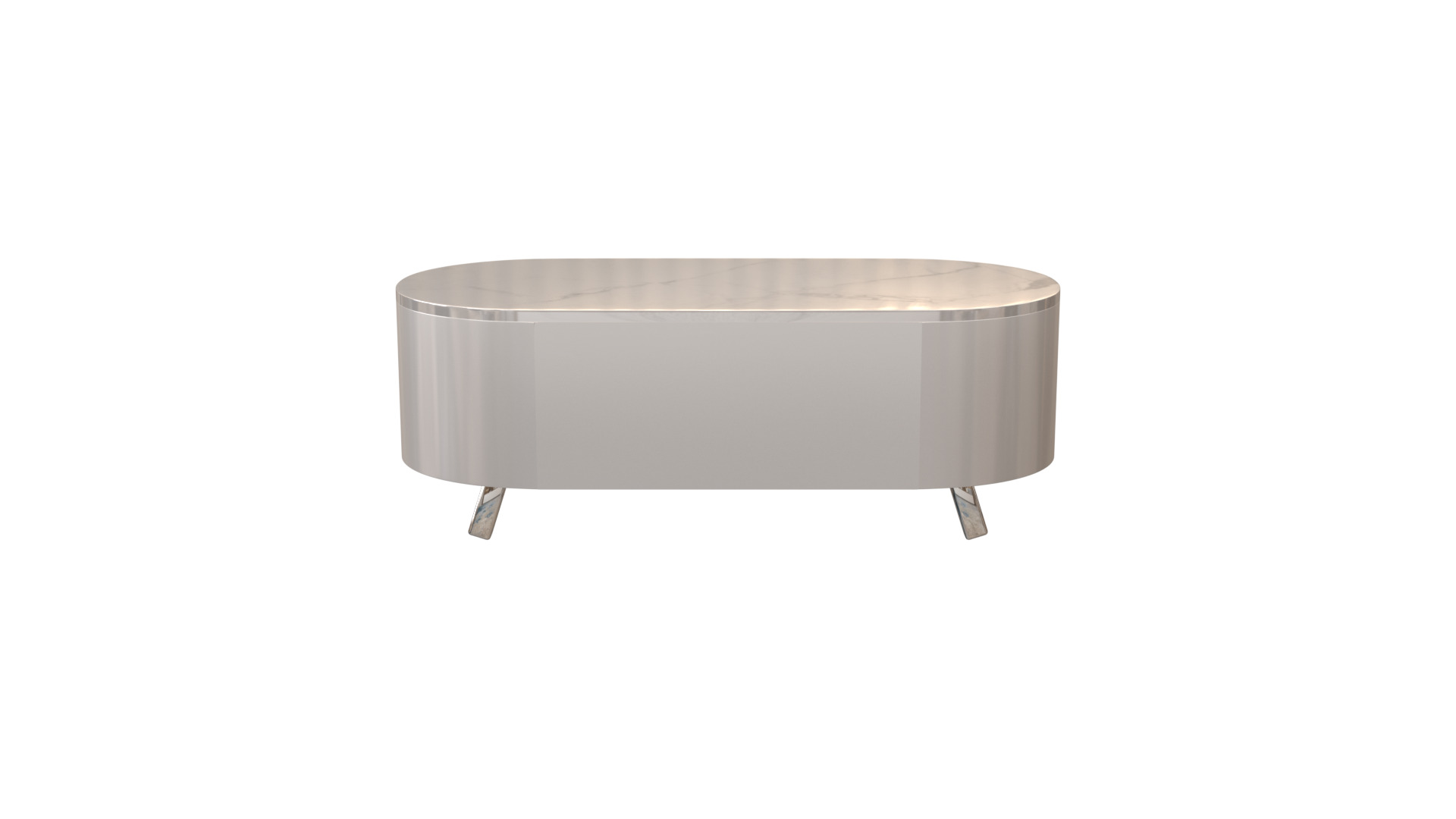 Modern Oval Coffee Table Low-poly 3D model_9