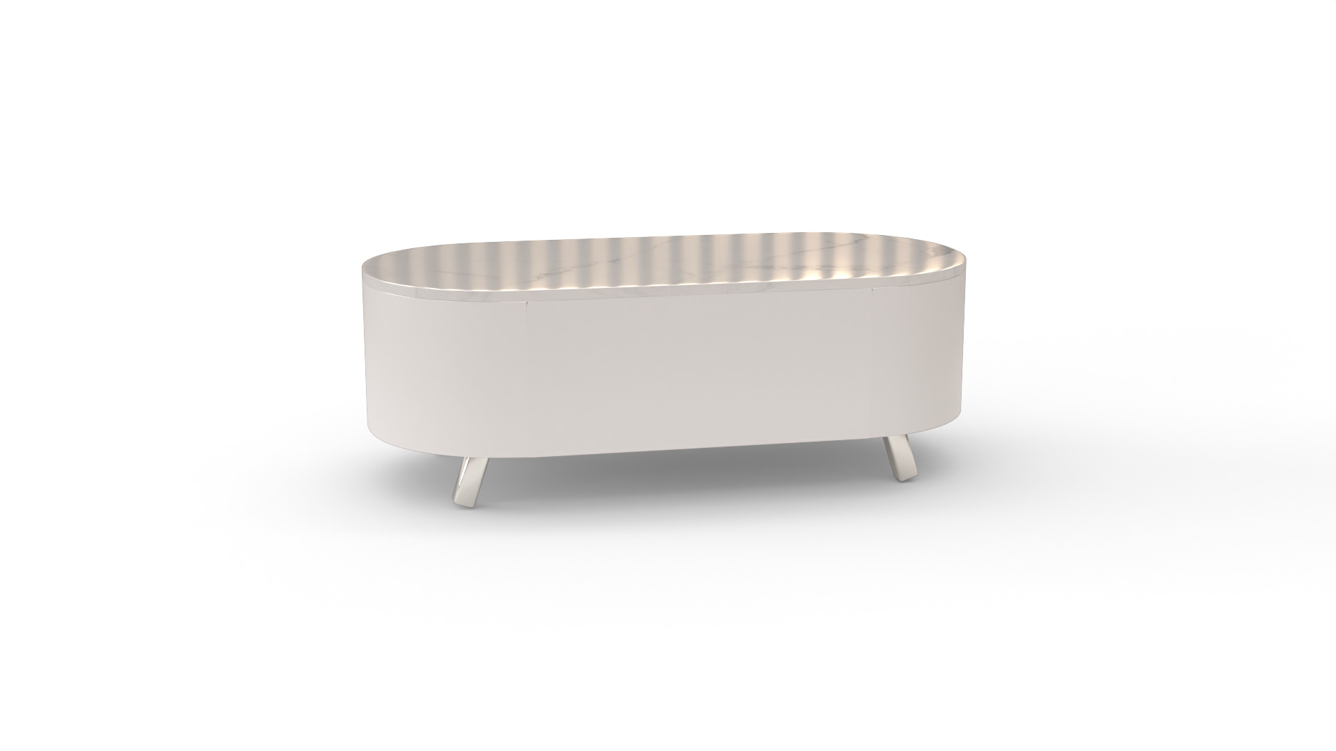 Modern Oval Coffee Table Low-poly 3D model_1
