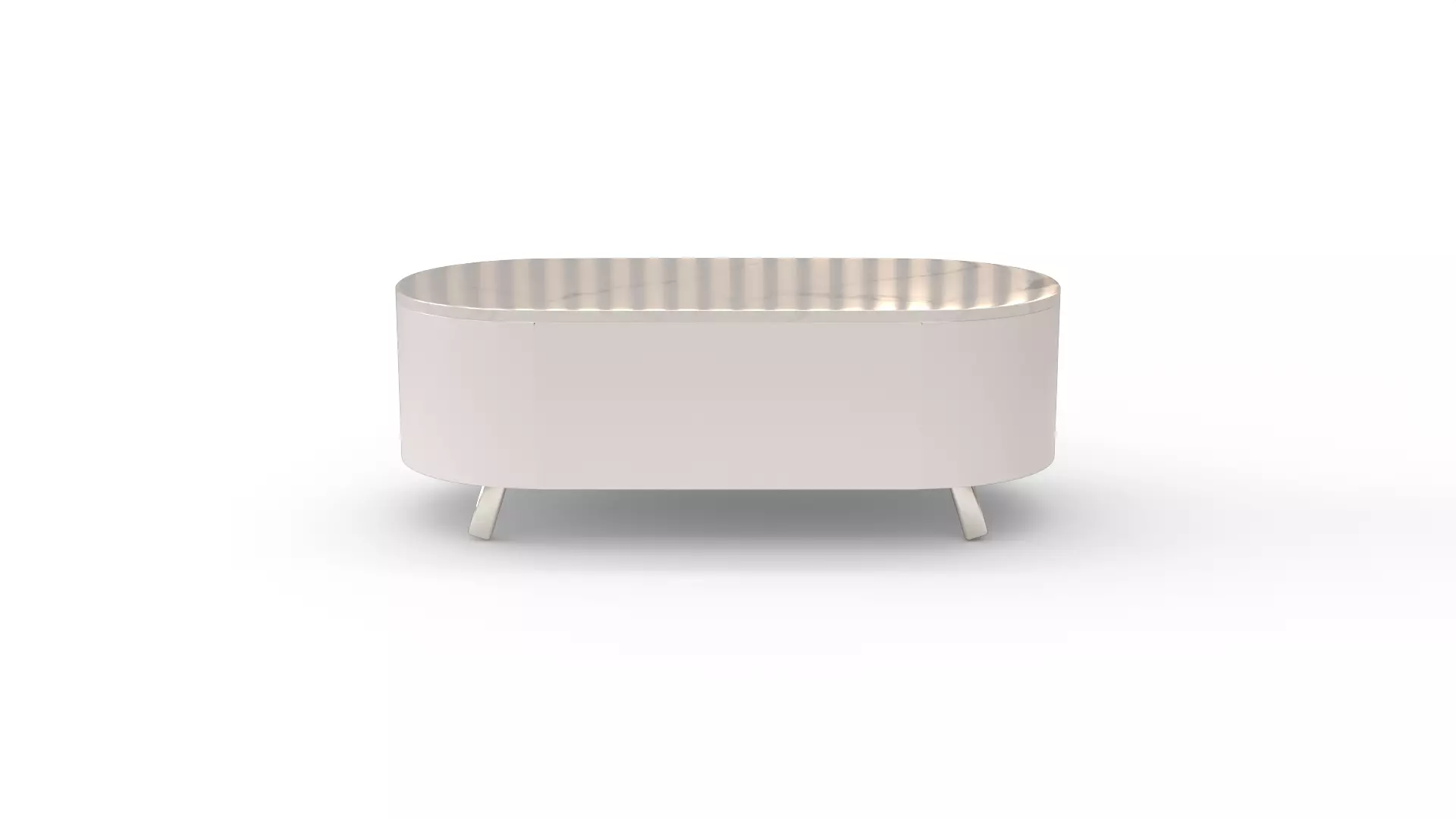 Modern Oval Coffee Table Low-poly 3D model_0