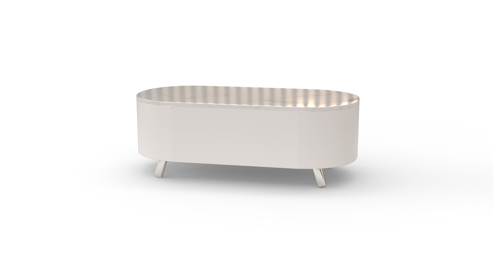Modern Oval Coffee Table Low-poly 3D model_8
