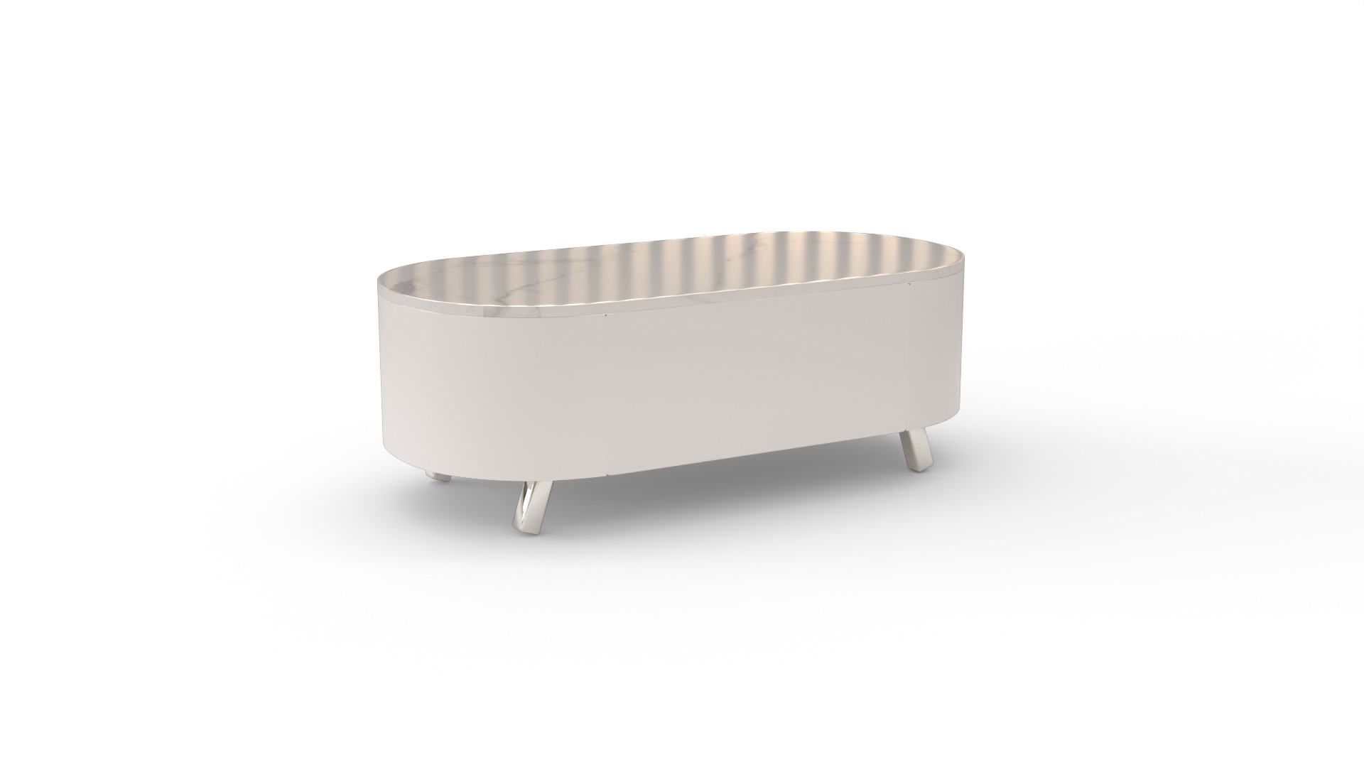 Modern Oval Coffee Table Low-poly 3D model_5