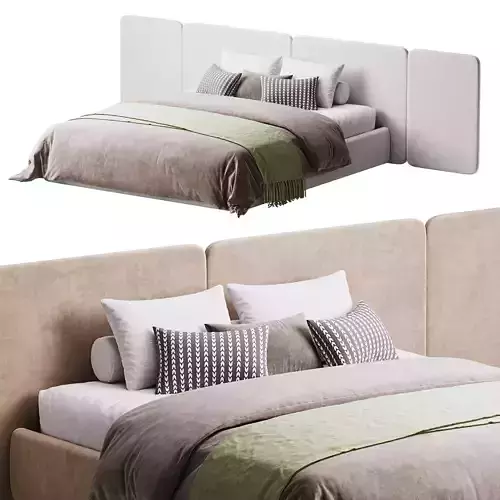 Natural Finish Fabric Pallet Bed