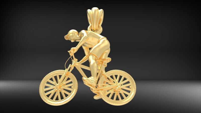 Cyclist Pendant 3D print model_12