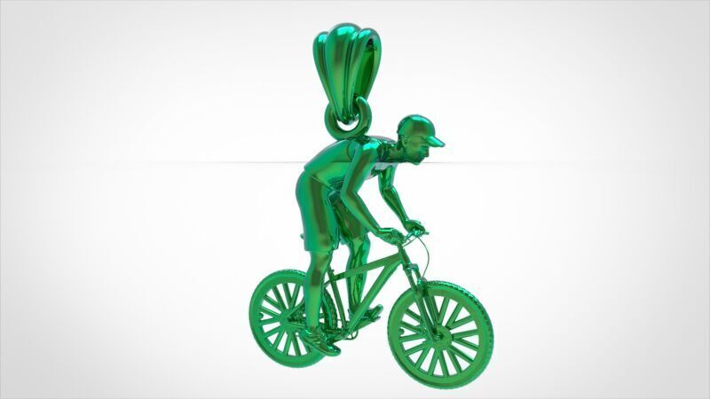 Cyclist Pendant 3D print model_6