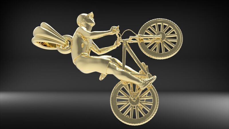 Cyclist Pendant 3D print model_3