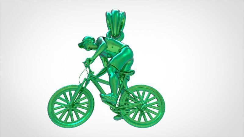 Cyclist Pendant 3D print model_9