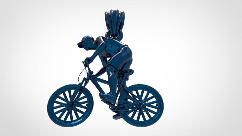 Cyclist Pendant 3D print model_8