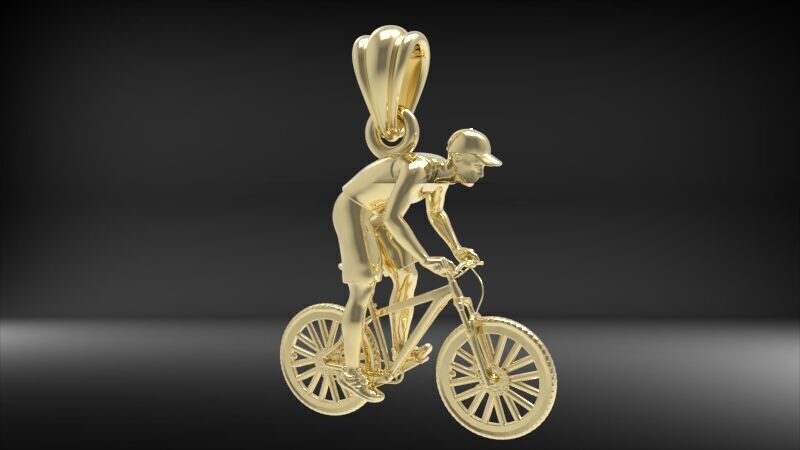 Cyclist Pendant 3D print model_5