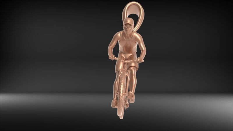 Cyclist Pendant 3D print model_19