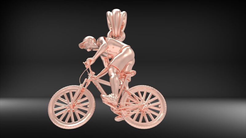 Cyclist Pendant 3D print model_13