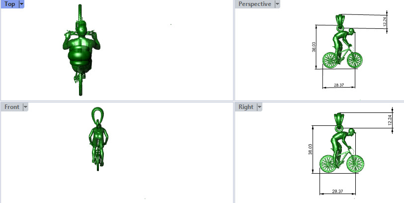 Cyclist Pendant 3D print model_24