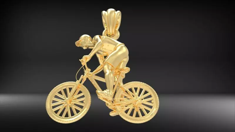 Cyclist Pendant 3D print model_0