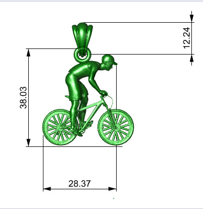 Cyclist Pendant 3D print model_23