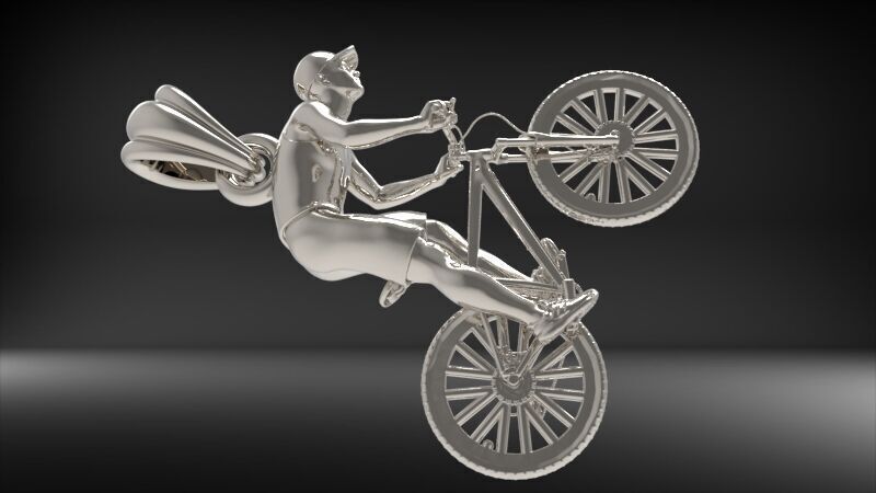 Cyclist Pendant 3D print model_16