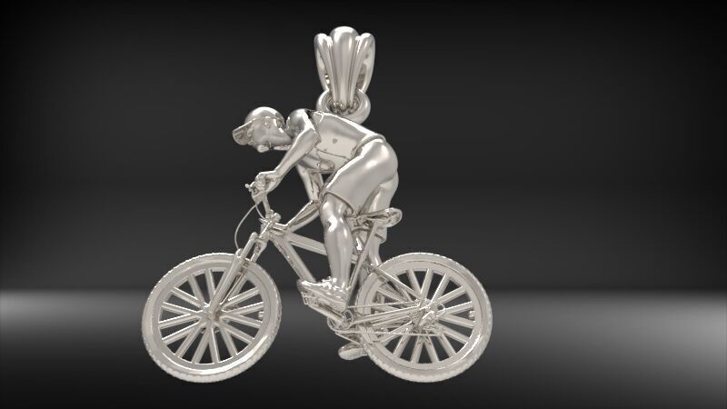 Cyclist Pendant 3D print model_10