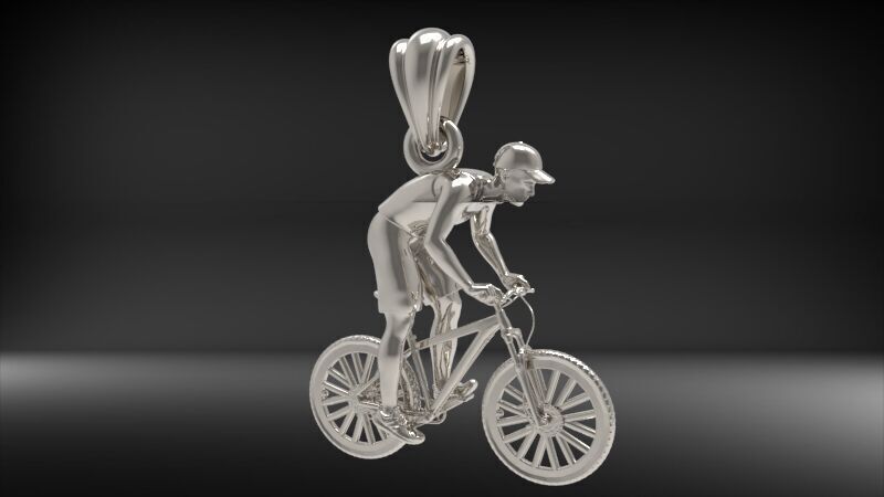 Cyclist Pendant 3D print model_2