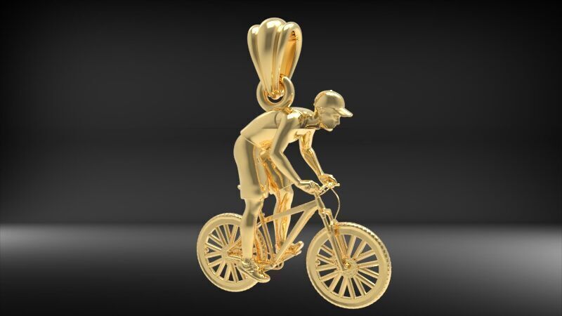 Cyclist Pendant 3D print model_1