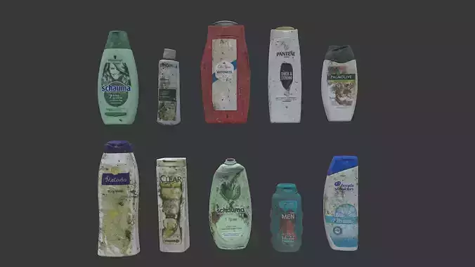 Old dirty bottles set 3