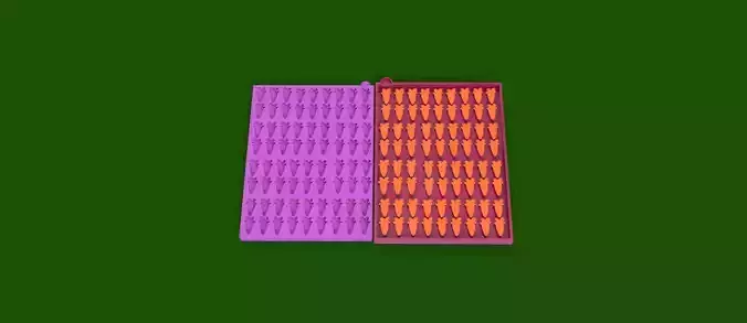 72 Mini Carrot Multi Cavity Mold Silicone casting diy 3D print model