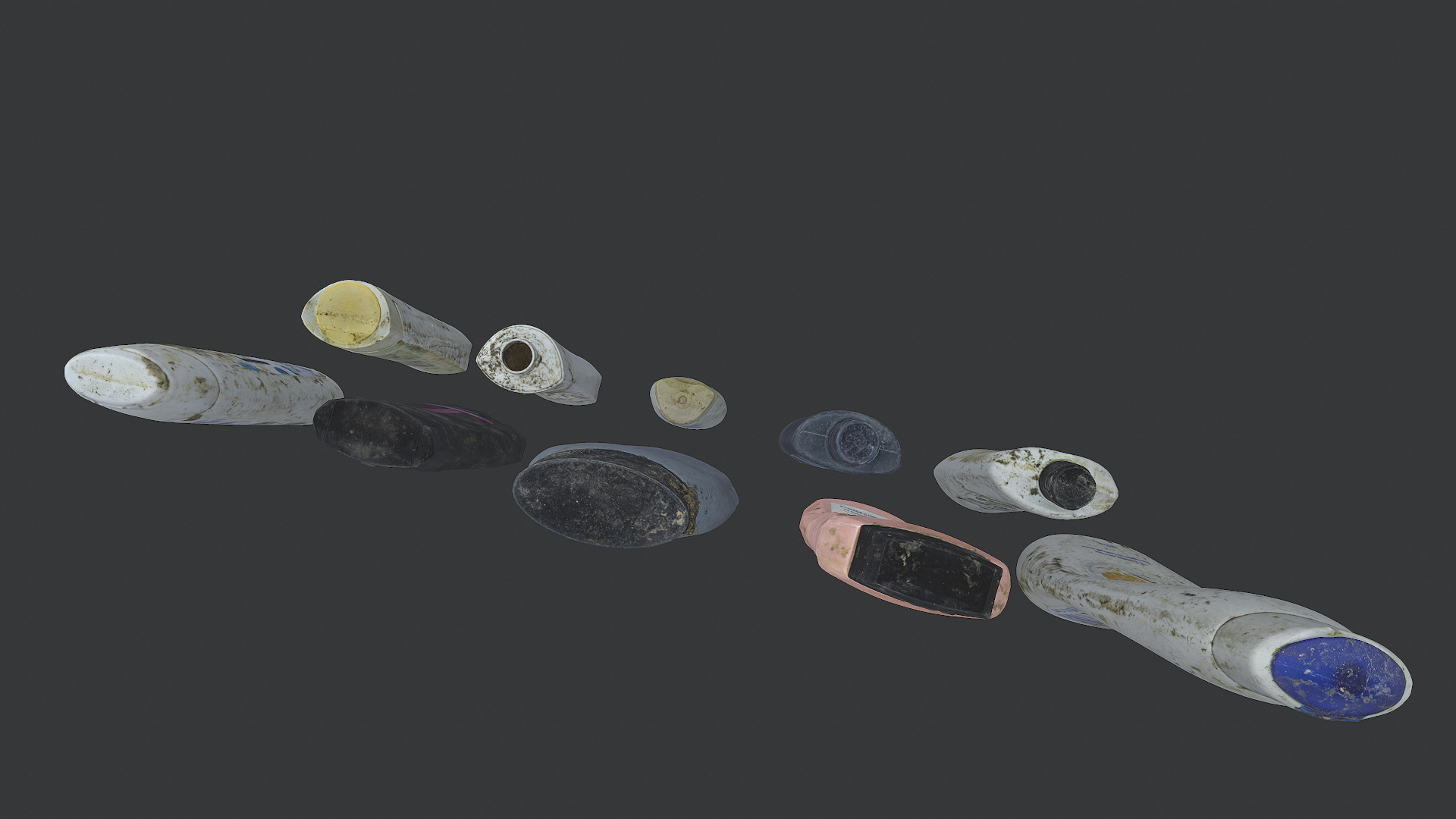 Old dirty bottles set 4 3D model_4