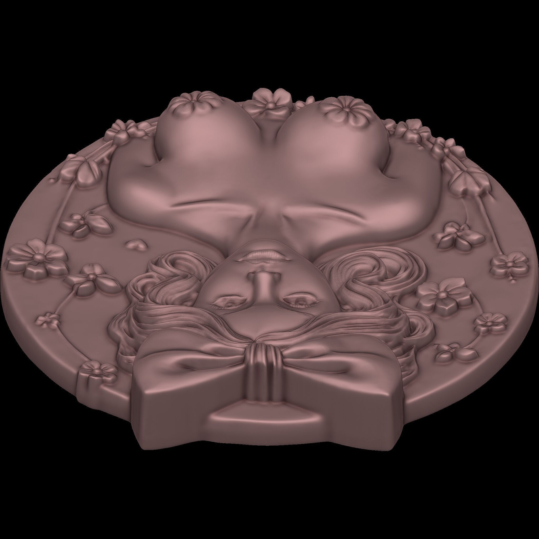 Lady of Spring Relief No2 STL file for 3d printing or CNC 3D print model_11