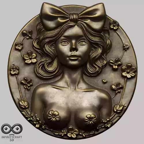Lady of Spring Relief No2 STL file for 3d printing or CNC 3D print model