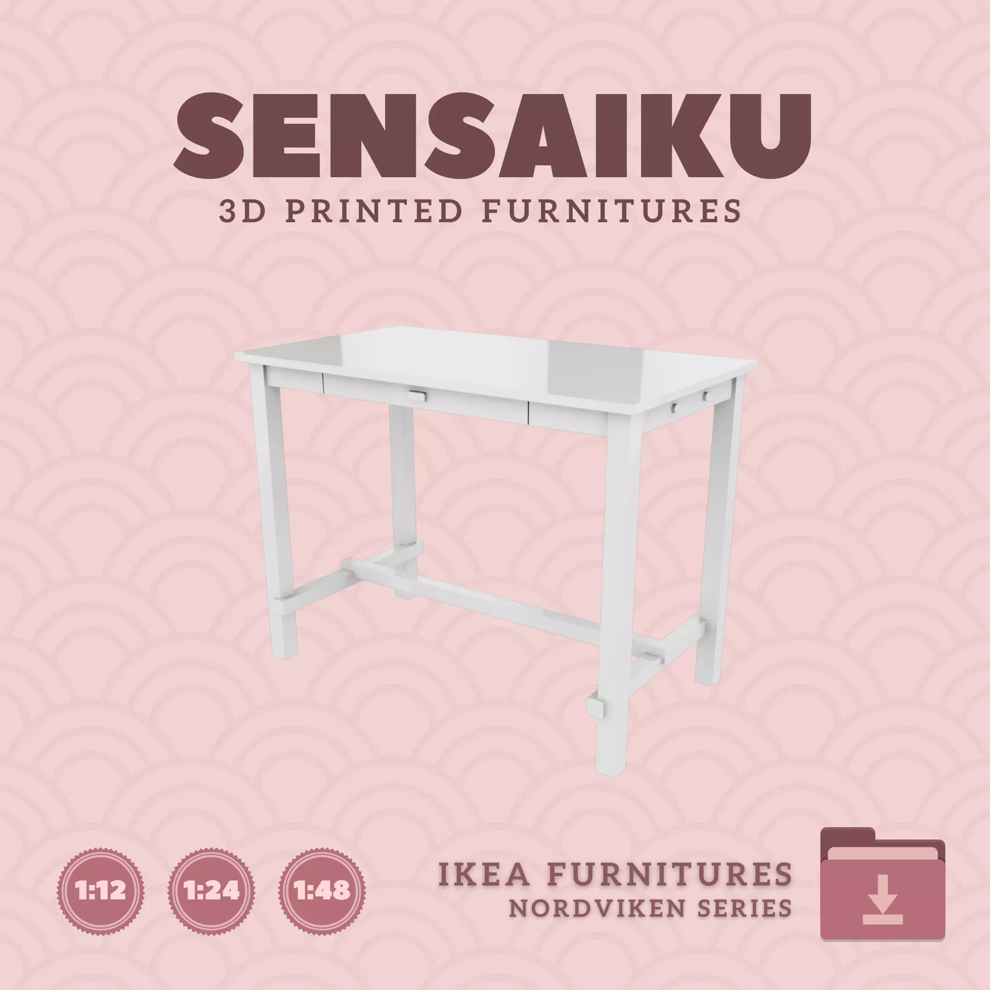 NORDVIKEN Bar Table for Mini Dollhouse - IKEA - 3D Print 3D print model