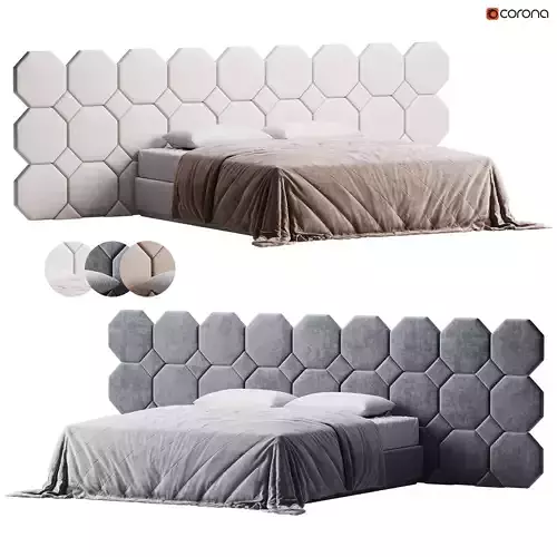 Pascal 380 Leather Bed 3D model
