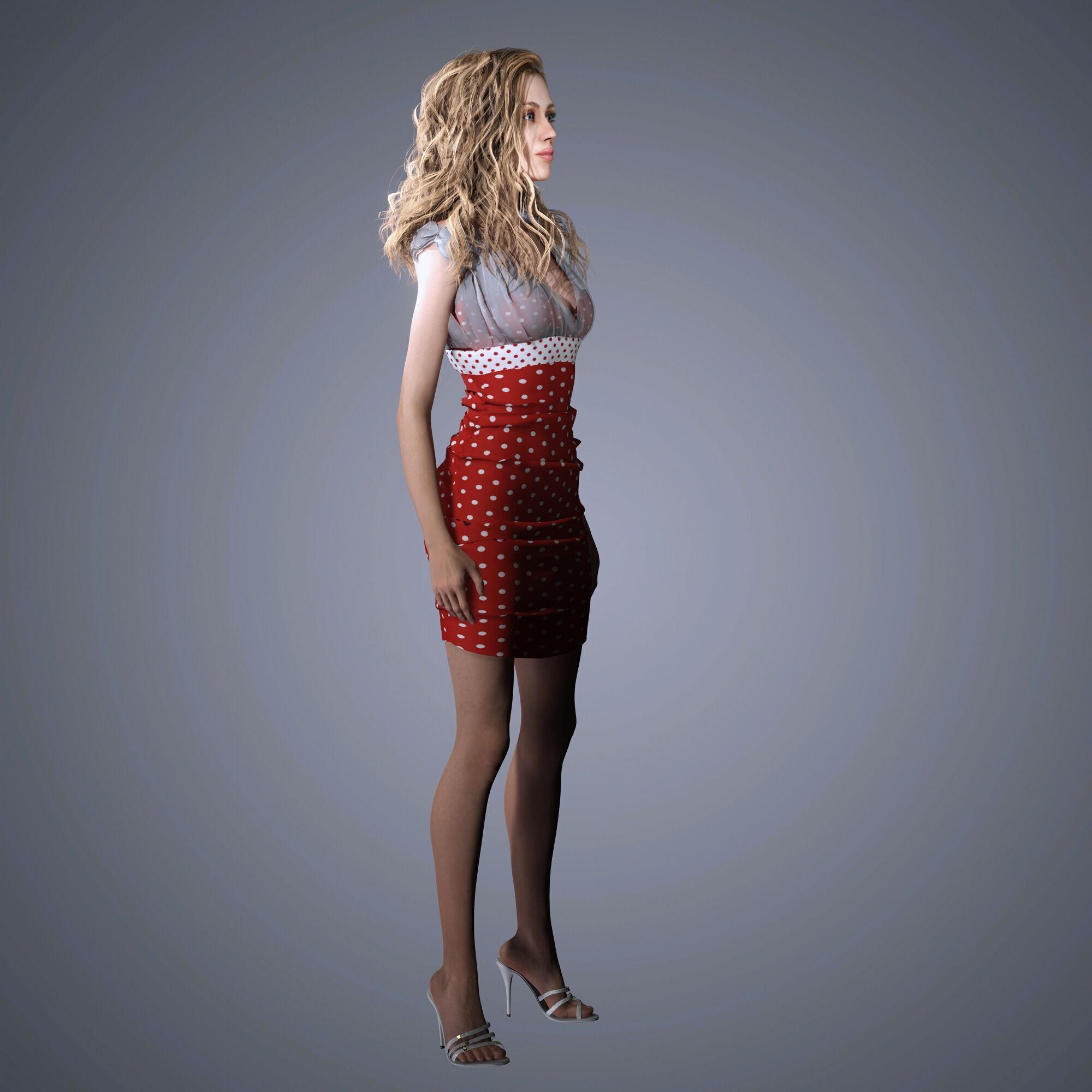 Miley Cyrus Character 3D Model Low Poly Low-poly 3D model_8