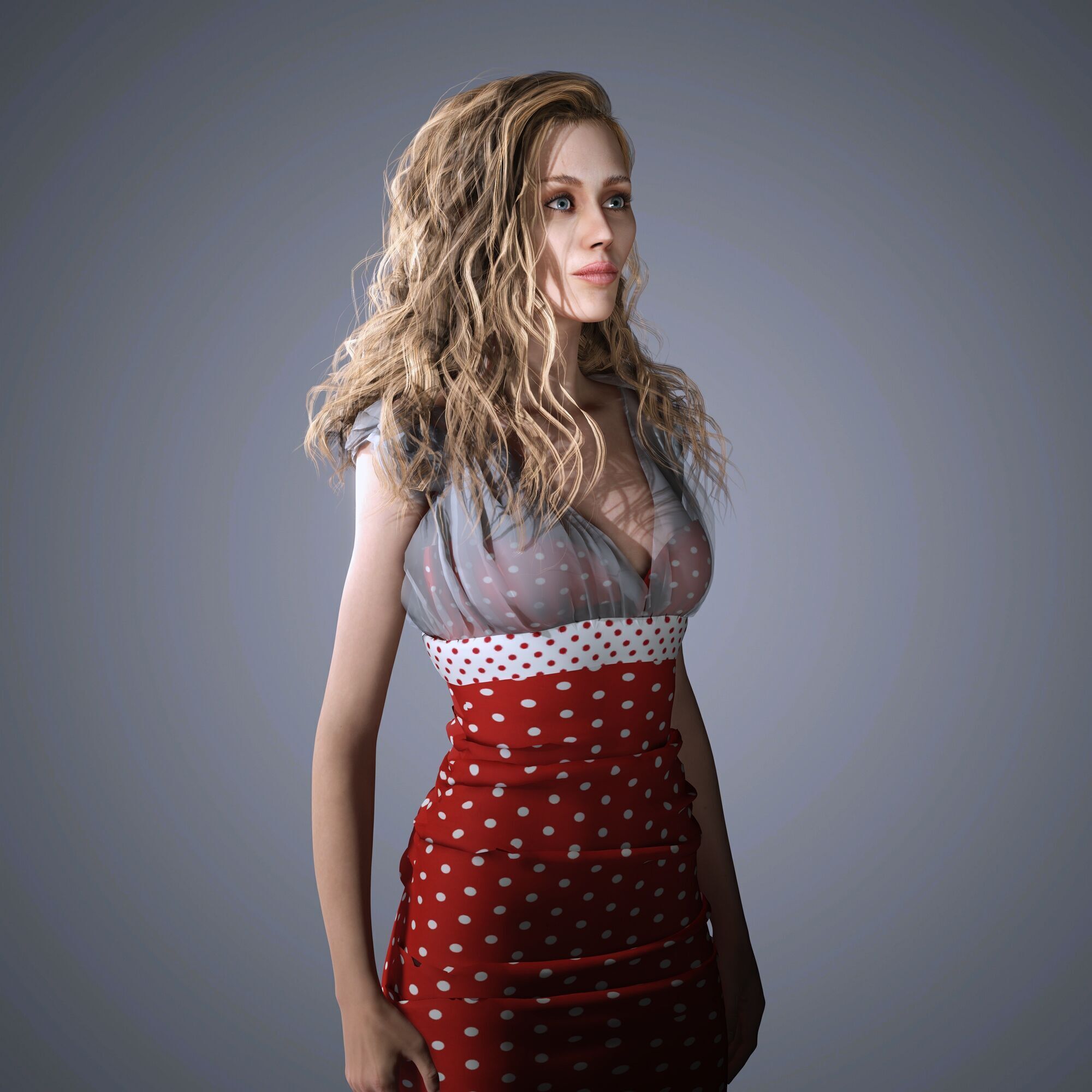 Miley Cyrus Character 3D Model Low Poly Low-poly 3D model_4