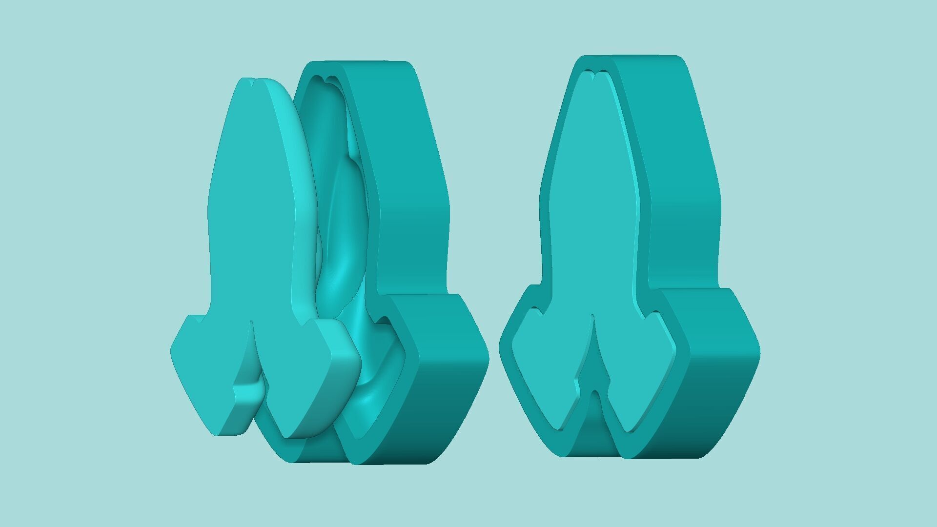 Praying Hands Mold - Silicon Maker - Template 3D print model_7