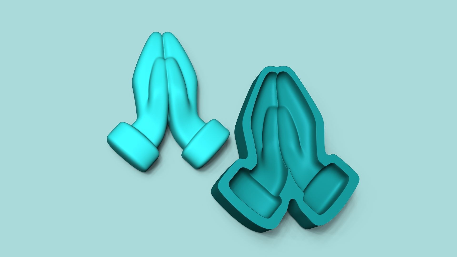 Praying Hands Mold - Silicon Maker - Template 3D print model_0
