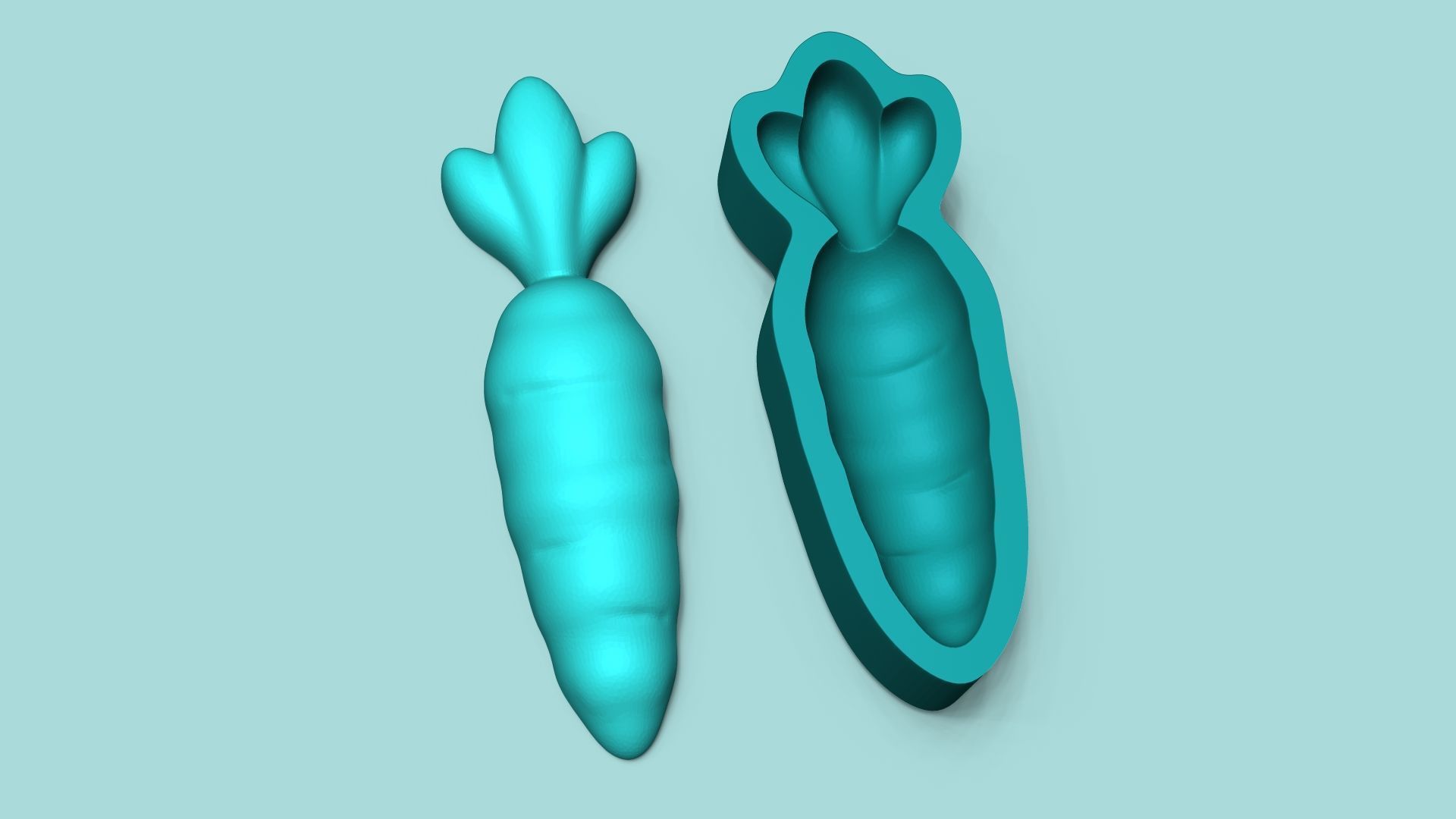 Carrot Mold - Silicon Maker - Template 3D print model_0