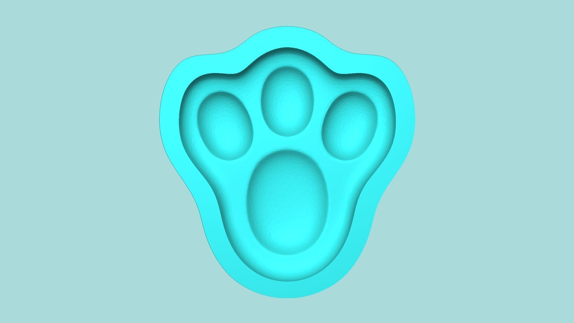 Bunny Footsteps Paw Mold - Silicon Maker - Template 3D print model_5