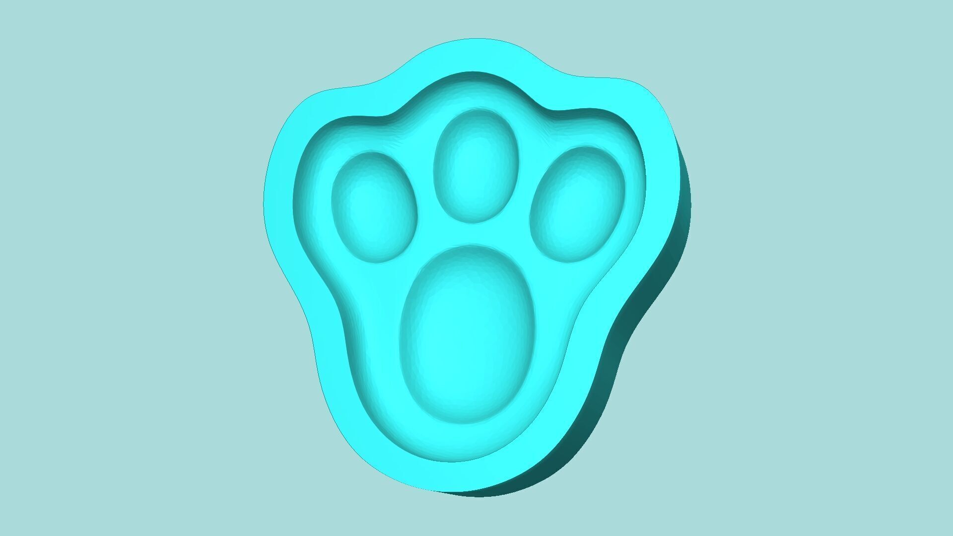 Bunny Footsteps Paw Mold - Silicon Maker - Template 3D print model_4