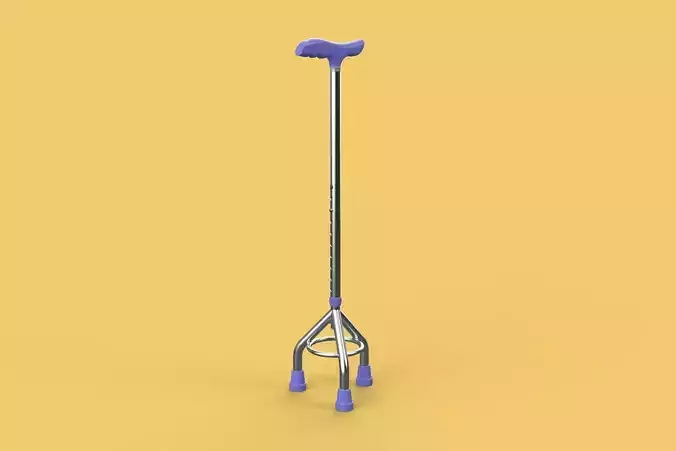 ELDERLY TRIPOD WALKING CANE AID SENIOR STICK POLE GAIT THREE LEG