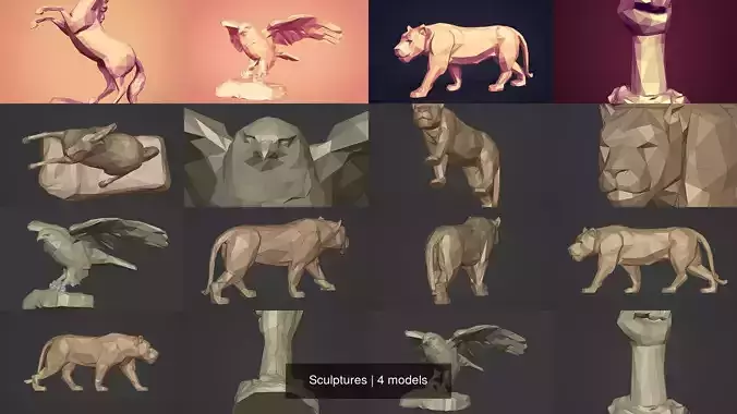 Sculptures 3D Model Collection